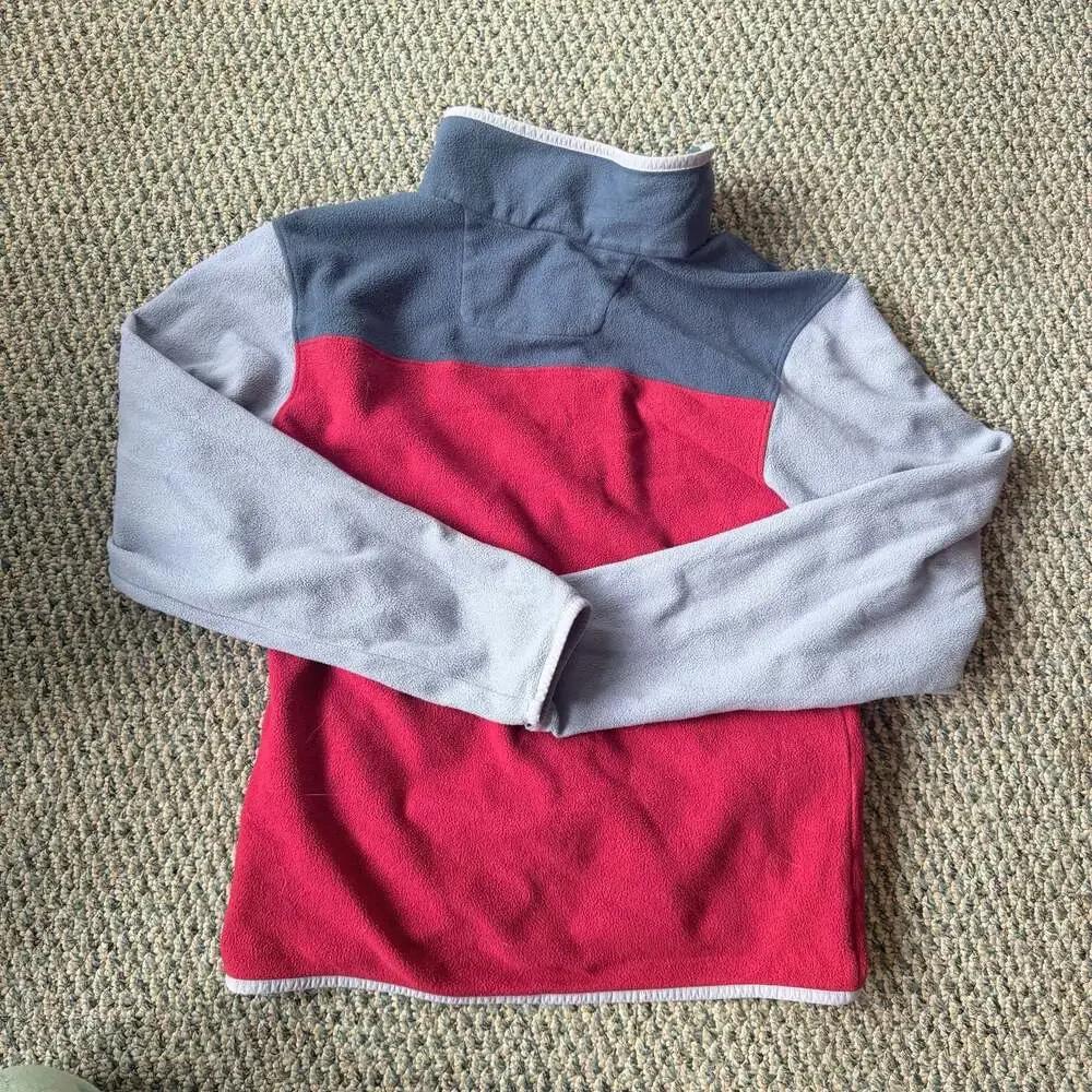 The North Face Men's Full Zip Fleece Jacket Red and Gray